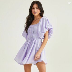 Lilac Puff Sleeve Dress